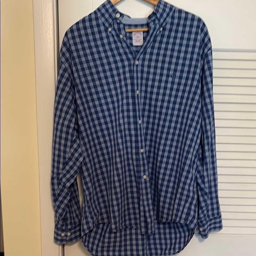 Blue Checkered Brooks Brothers Men's Shirt